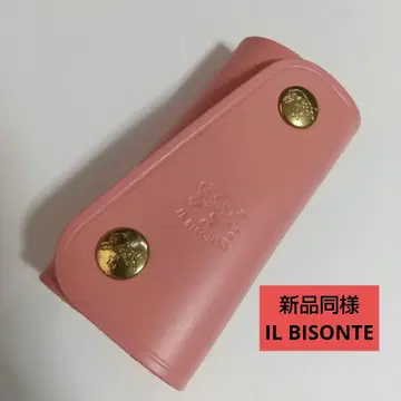 새상품급 IL BISONTE 일비종떼 가죽 키케이스 핑크