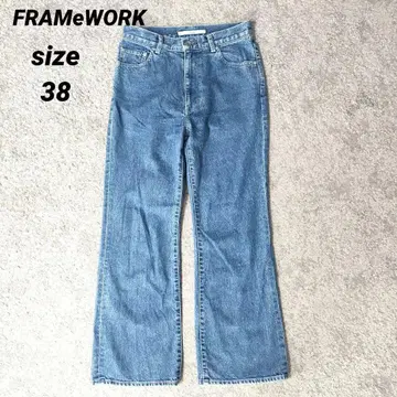 FRAMeWORK 프레임워크 세미 플레어 데님 팬츠 블루 38