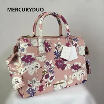핸드백 가방 새상품급 미사용 MERCURYDUO 꽃무늬 핑크 리본