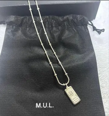 [새상품] M.U.L. 빈티지 매트 화이트 스퀘어 목걸이 52cm