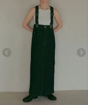 EDWIN x ETRETOKYO CORE 데님 하이 라이즈 서스펜더 스커트