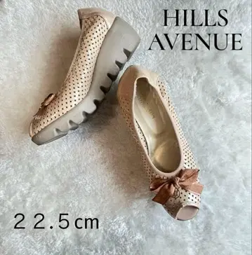 HILLS AVENUE 펌프스 웨지솔 오픈토 리본 가죽