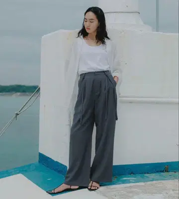 crewre 서스펜더 에어리 슬랙스 blue gray 2