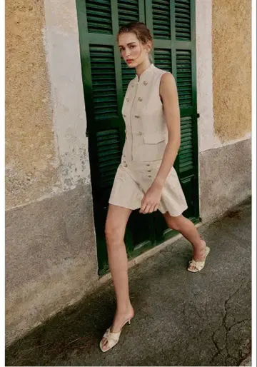 ZARA 도글 버튼 부착 핏 베스트 M