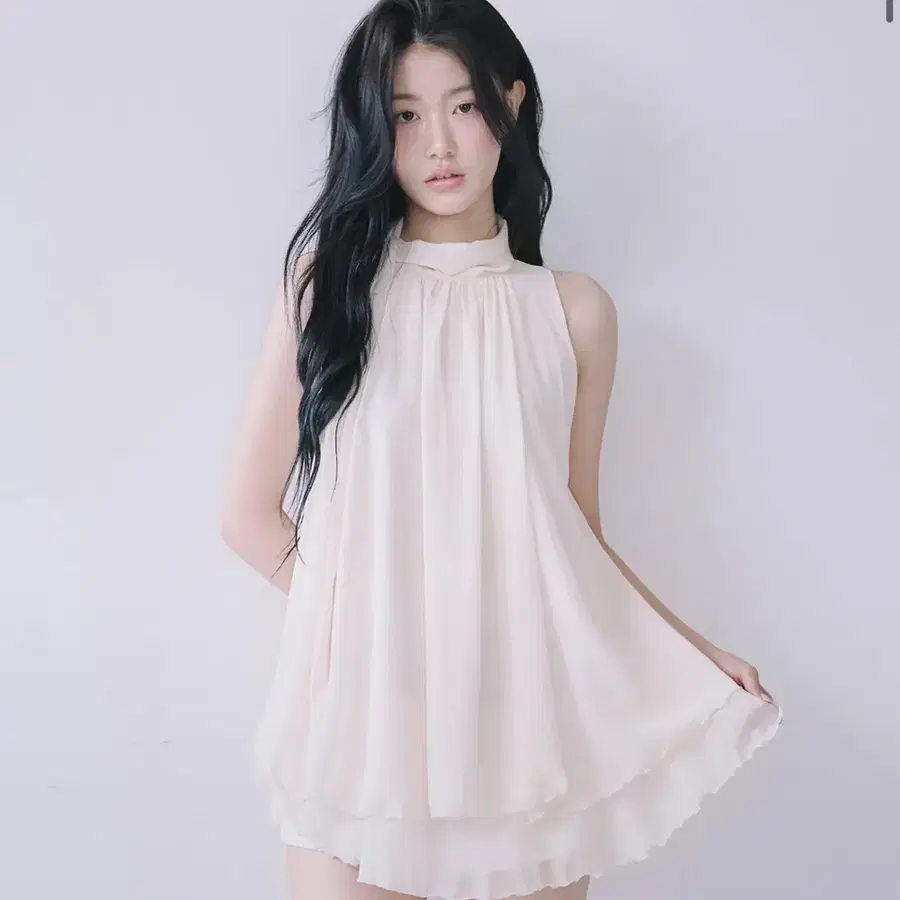 레이즈미야 유이 러플 블라우스 peach pink 피치핑크