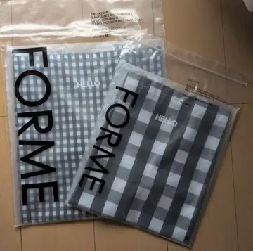 FORME CHECK PVC BAG 2개 세트 미사용 새상품