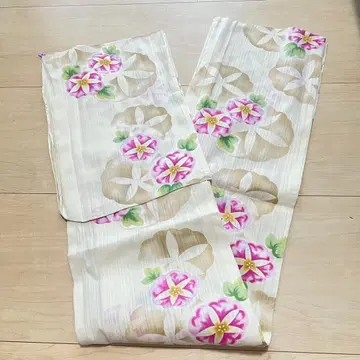 새상품급 유카타 단품 아이보리 초롱꽃 패턴 면
