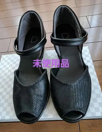 주말 한정 가격 인하! D'ICI 오픈토 웨지솔 샌들 블랙