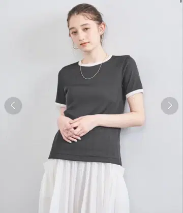 [ 정가 9900엔 ] 다크 그레이 UNITED ARROWS 파이핑 T셔츠