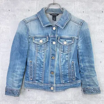 White House Black Market 데님 자켓 비쥬 부착