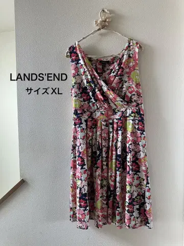 LANDS'END 꽃무늬 슬리브리스 원피스 사이즈 XL