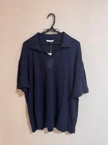 ZARA 케이블 니트 피케 셔츠 네이비