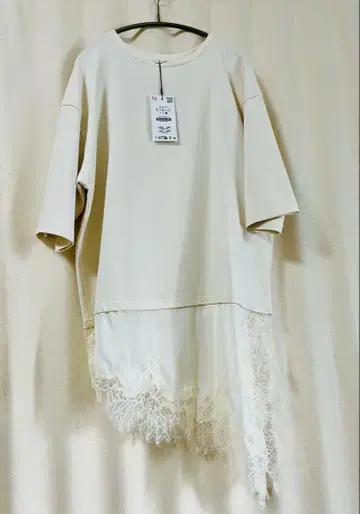 ZARA 자라 레이어드 T 레이스 콤비 셔츠 티셔츠 레이스 상의