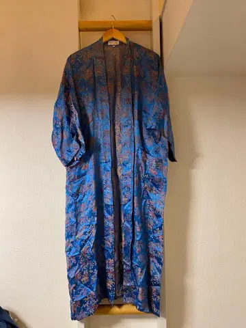 차이나 가운 장수패 겉옷 블루