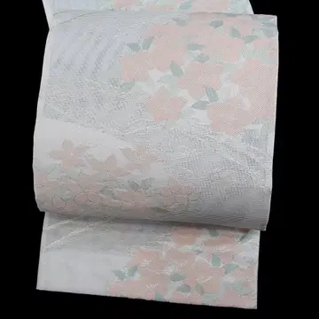 여름 오비 샤 화이트 화문 교토 후쿠로 오비 폴리에스테르 b682