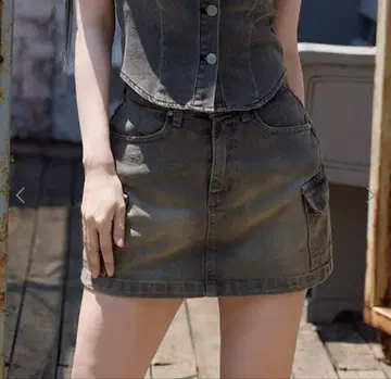 KINDAME 카인다미 데님 스커트 XS 그레이 골반 볼륨 한국