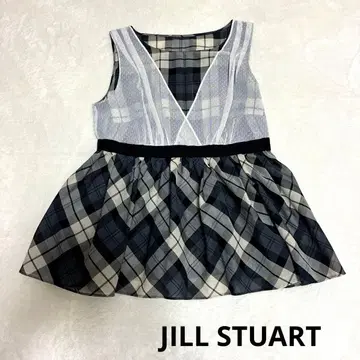 JILL STUART 질스튜어트 체크 무늬 카슈쿨 튜닉 블라우스 S