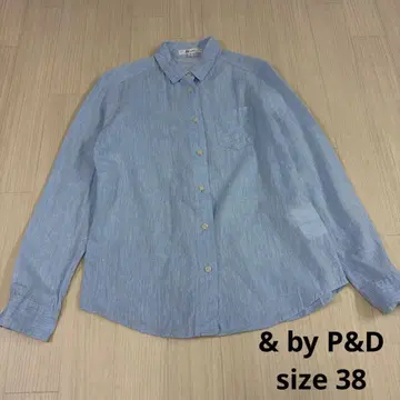 & by P&D 긴팔 셔츠 라이트 블루 38 코튼 린넨 y2k