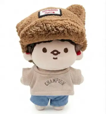 봉제 인형 의류 브라운 모자와 그레이 티 2세트