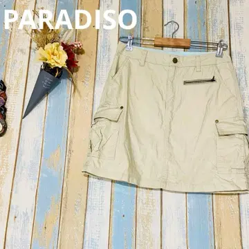 [ PARADISO ] 골프 여성용 골프 스커트 카고 베이지 M