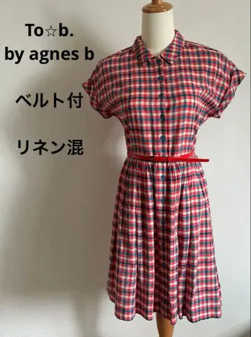 To b. by agnes b 깅엄 체크 원피스 벨트 포함 38