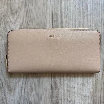 [ 정품 ] FURLA 훌라 장지갑 라운드 지퍼 핑크 베이지