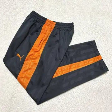 레어 컬러 일본제 PUMA 트랙 팬츠 저지 그레이/오렌지 L