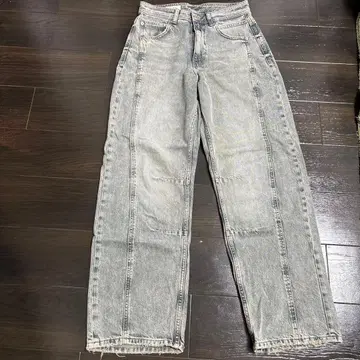 ZARA 데님 팬츠 라이트 블루 와이드 레그