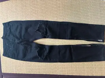 mnml 블랙 데님 팬츠 지퍼 사양