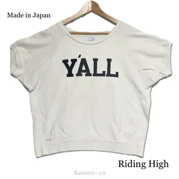 Riding High 빈티지 마감 YALL 로고 반팔 맨투맨 일본제