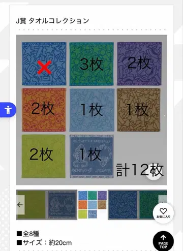 제일복권 죠죠의 기묘한 모험 J상 타월 세트