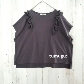 tumugu 츠무구 프릴 숄더턱 풀오버 루즈핏 일본제