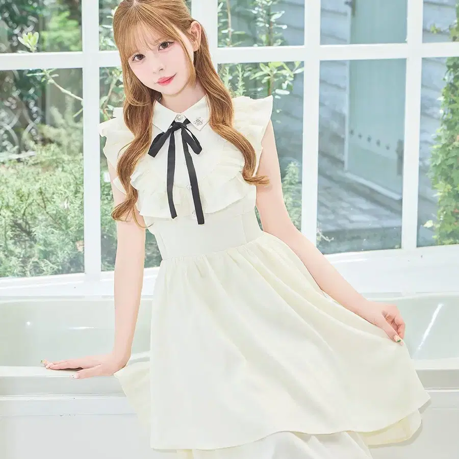 미셸마카롱 튤 프릴 티어드 원피스