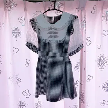 프리시엘 빅 사이즈 요크 프릴 셋업 깅엄 체크 3L