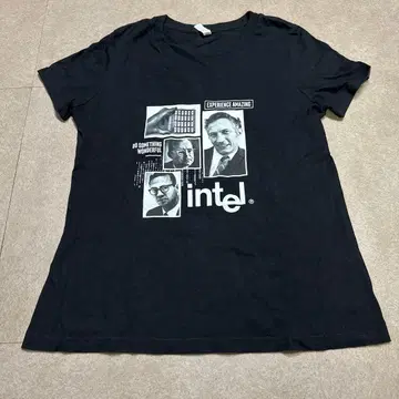 Intel 인텔 반팔 t셔츠 검정 블랙 기업 창업자 v넥 M