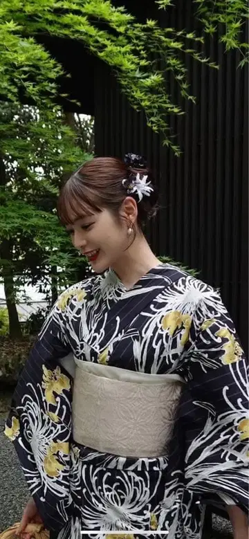 Acka. x utatane 창포와 국화 navy 유카타 4세트