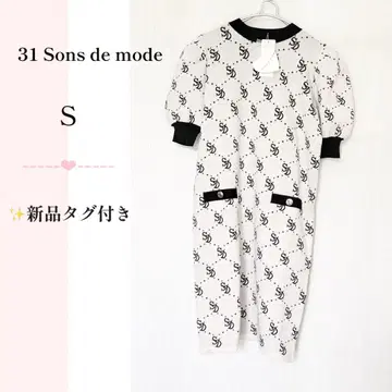 31 Sons de mode 모노그램 니트 미니 원피스 S 반팔