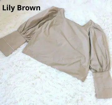 Lily Brown 퍼프 슬리브 블라우스 풀오버 베이지 F