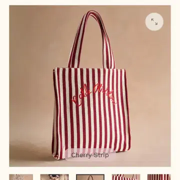 [ Cath Kidston ] 체리 스트라이프 토트백