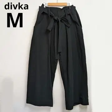 1회 착용 divka 1 블랙 린넨 와이드 팬츠 일본제