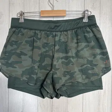 댄스킨 숏팬츠 플레어 밑단 카모플라쥬 L 짙은 녹색 폴리에스테르 운동