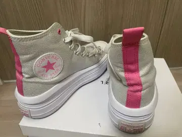 CONVERSE 한국 한정판 A09323C 통굽 스니커즈 실버 x 핑크