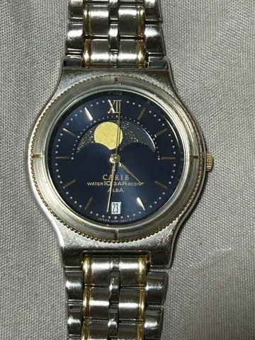 레어 가동품 SEIKO ALBA CARIB 문페이즈