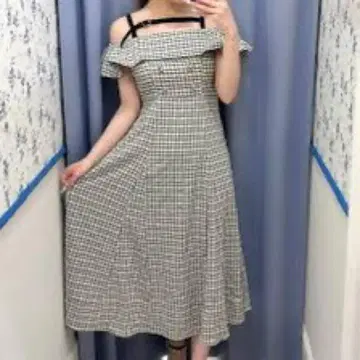 evelyn 비트 오프숄더 롱 원피스