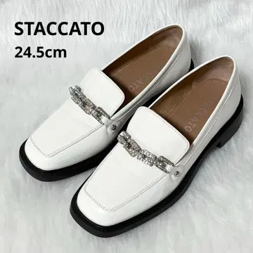 STACCATO 오네이트 체인 로퍼 비쥬 화이트 천연 가죽