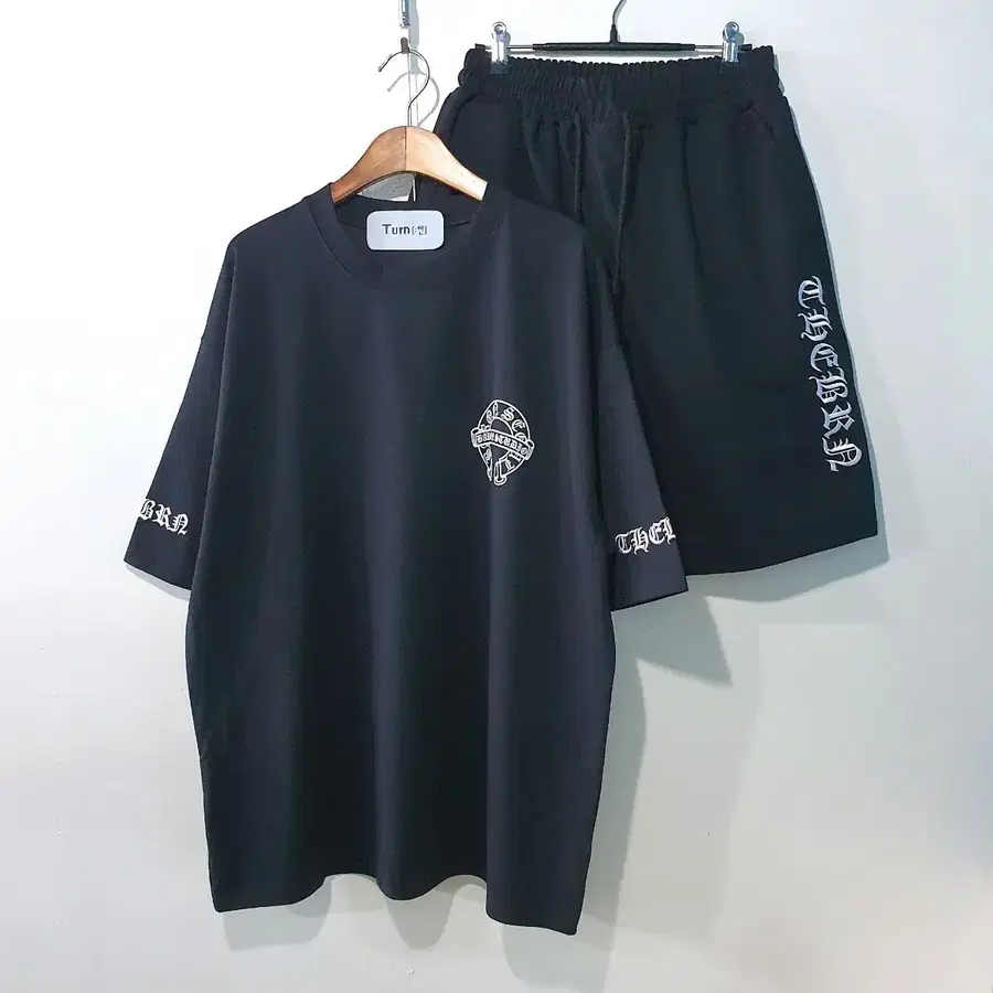 SS신상) 사이드 자수 분또 반팔세트 2color
