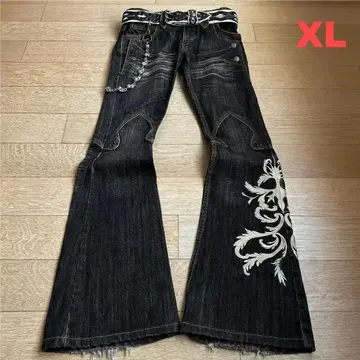 블랙 부츠컷 데님 y2k 미사용 새상품 여성용 청바지 XL