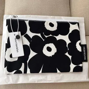 마리메꼬 marimekko 우니코 파우치 블랙 화이트 KAIKA