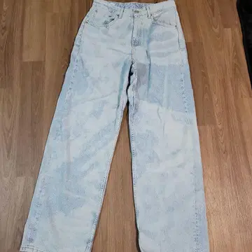 ZARA 케미컬 워시 데님 팬츠 라이트 블루