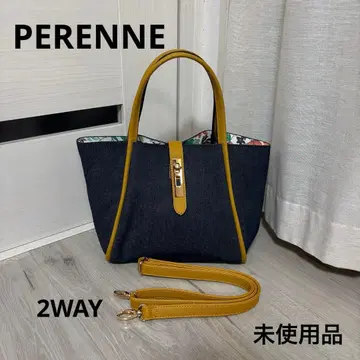 미사용품 PERENNE 페렌네 데님백 2way 토트 숄더백